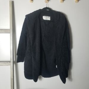 THE SWEATSHIRT PROJECT BLACK SHERPA CARDIGAN SIZE SMALL